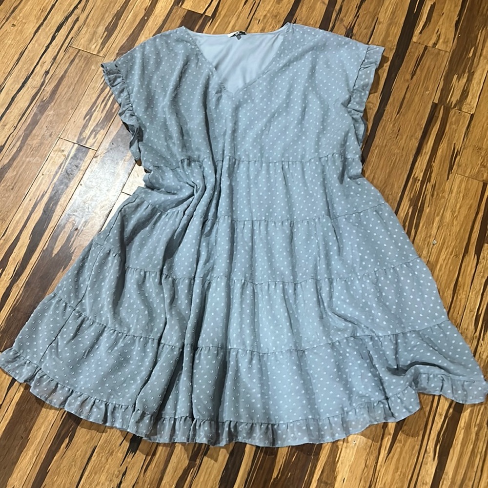 Light Blue Polka Dot Dress